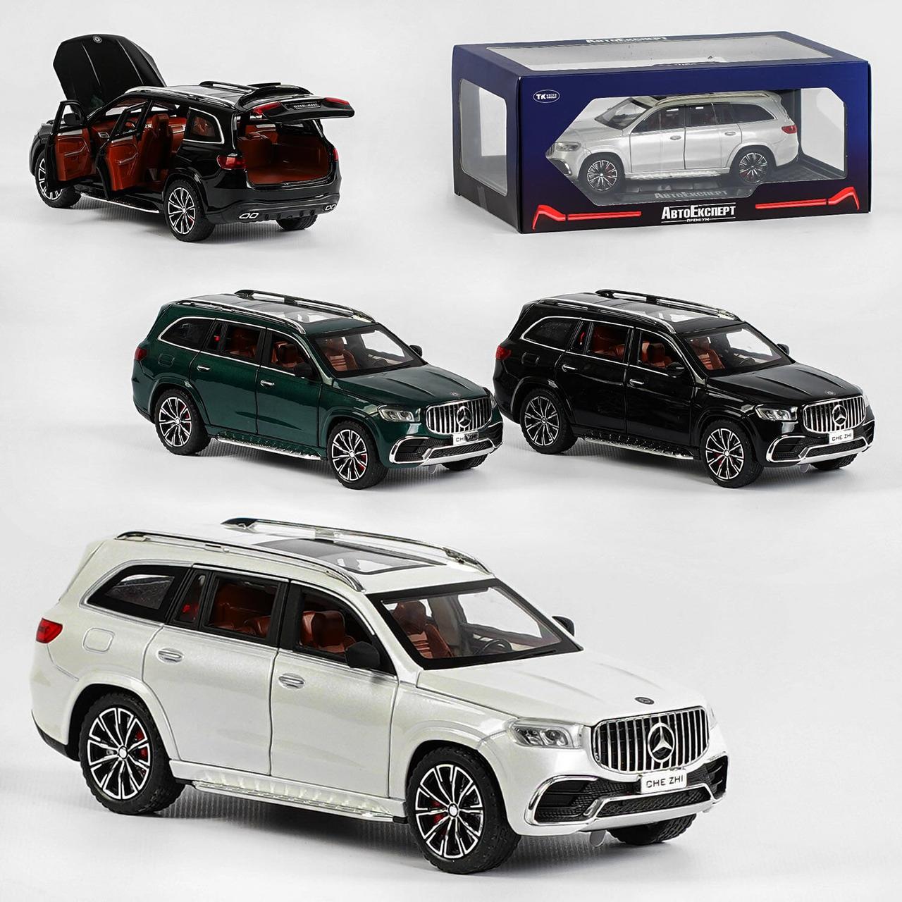 Машинка іграшка Mercedes GL металопластик 1:24, звук, світло, інерція, двері, багажник, капот,