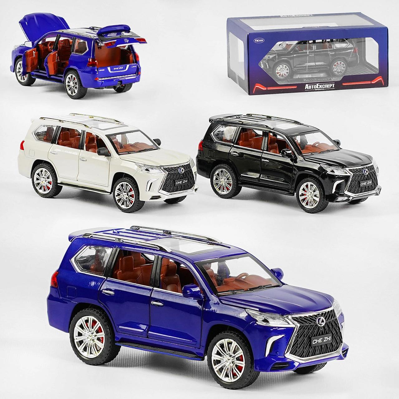 Джип іграшкова машинка Lexus металопластик 1:24, звук, світло, інерція, двері, багажник, капот,