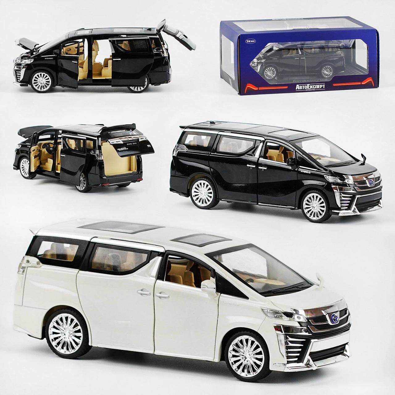Машина іграшкова Toyota Alphard металопластик 1:24, звук, світло, інерція, двері, багажник,
