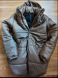Куртка весняна подовжена з еко-шкіри куртка еко кожа весна осінь, фото 6