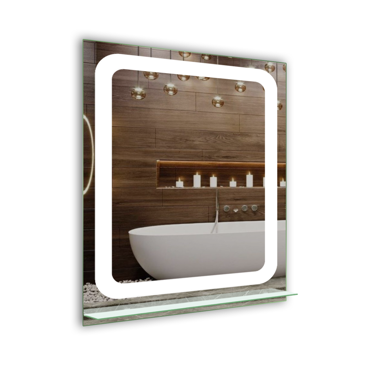 Дзеркало LED (60*80*2,5см) PR-D28A з полицею