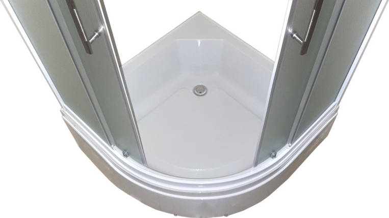 Душова кабіна КО&РО CLASSIC White 90х90х195 см на піддоні матове скло розсувні двері, фото 3