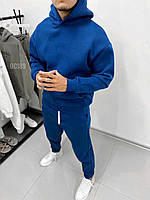 Спортивный костюм мужской демисезонный весенний осенний худи + штаны синий люкс качество