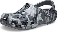 10 Women/8 Men Slate Grey Camo Crocs Unisex-Adult Classic Camo Clogs