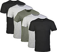 5 Black/Sport Grey/Military Green (5-pack) X-Large Чоловічі футболки Gildan Crew, мультиупаковка, стиль G