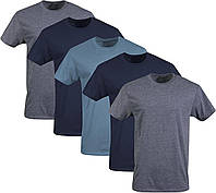 5 Navy/Heather Navy/Indigo Blue (5-pack) Large Чоловічі футболки Gildan Crew, мультиупаковка, стиль G1100