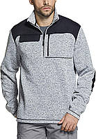 Half Zip Sweater Fleece Heather Grey Small Мужской термофлисовый пуловер CQR с половинной молнией, зимний