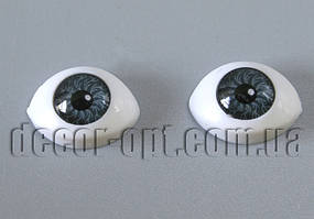 Око ляльки темно-сірі 12х8 мм 2 шт.