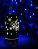 Світильник декоративний скляний "Luca Lighting", led 15, 9*15 см, чорний, сніжинки, 3АА, фото 3