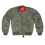 Бомбер куртка Mil-Tec ma-1 flyers basic Olive 10402001 розмір 5XL, фото 6