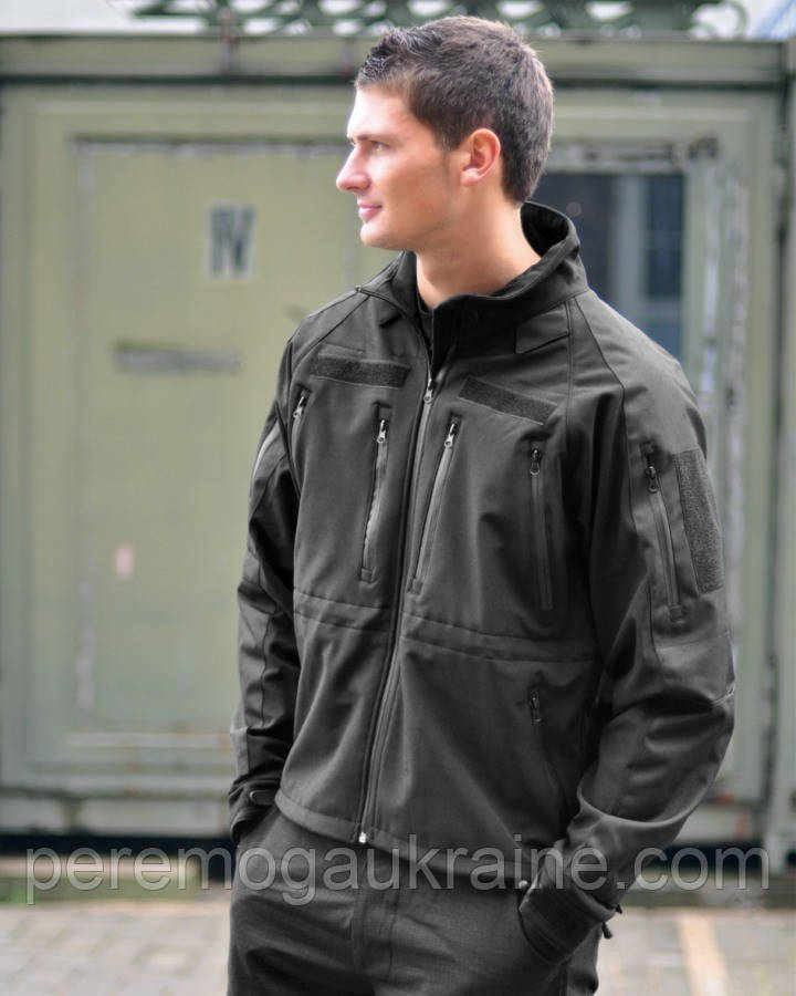 Куртка Softshell вітро-водо непроникна чорна 10859002 Mil-Tec