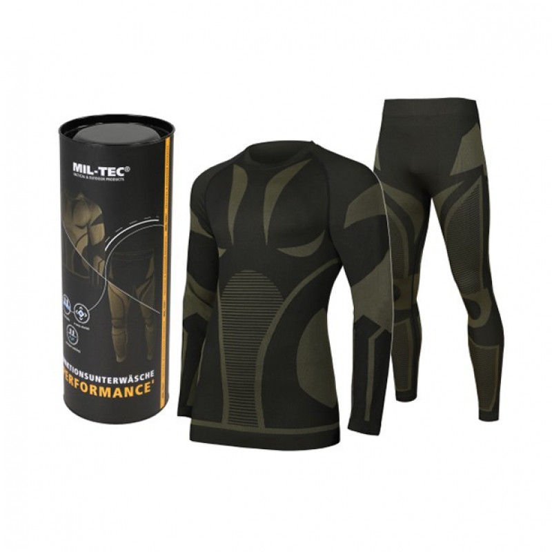 Термобілизна Mil-Tec Performance Чорна із зеленим 11225002, фото 1