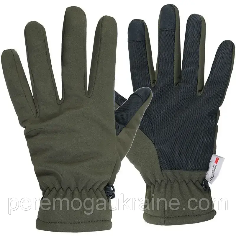Рукавички SoftShell із утеплювачем Thinsulate Mil-Tec Olive 12521301