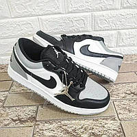 Кроссовки Nike Jordan low black white grey/ НАЙК ДЖОРДАН низкие черно/бело/серые р.41,42,43