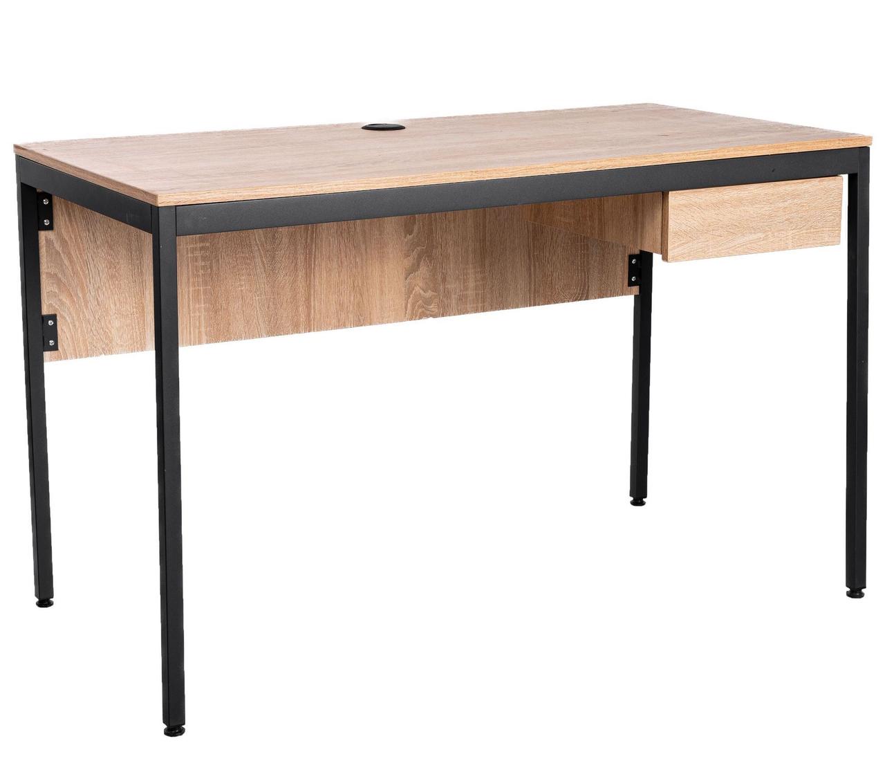 Стол письмовий Осло з висувним ящиком для навчальних закладів і робіт (1187х600х750) дуб Сонома/чорний графіт AMF, фото 1