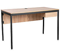 Стол письмовий Осло з висувним ящиком для навчальних закладів і робіт (1187х600х750) дуб Сонома/чорний графіт AMF