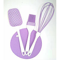 Набор кухонных принадлежностей А-PLUS 1956 силиконовый Фиолетовый