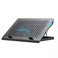 Підставка для ноутбука з охолодженням VHG S30 з RGB-підсвіткою Laptop Cooling Pad Grey