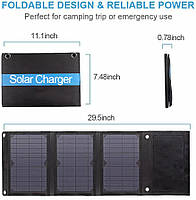 Панель солнечная складная портативная VHG SPW19 40W Foldable Solar Panel Black