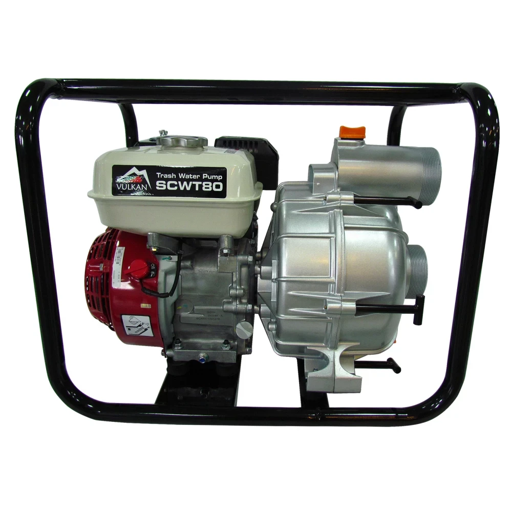 Мотопомпа рукав VULKAN 75мм, 58м3/год, дв. Honda GX200, підйом 26м, брудна вода, SCWT80H, фото 1
