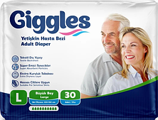 Підгузки для дорослих Giggles Large 100-150 см 30 шт 10 крапель підгузки для лежачих хворих