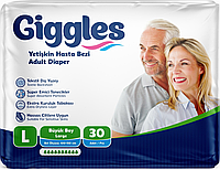 Подгузники для взрослых Giggles Large 100-150 см 30 шт 10 капель подгузники для лежачих больных