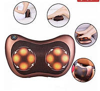 Массажная подушка с инфракрасным подогревом Massage Pillow QY-8028, роликовый масажер для спины и шеи