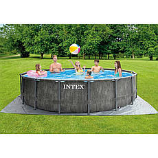 Басейн сімейний якісний Intex 26742 GREYWOOD (457х122 см) Басейн каркасний круглий інтекс 16 805 л, фото 6