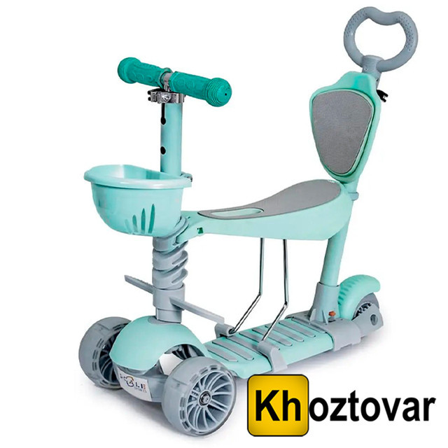 Дитячий триколісний самокат із батьківською ручкою Scooter 18-3, фото 1