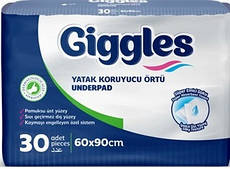 Пелюшки Giggles 60*90 см 30 шт одноразові вбираючі