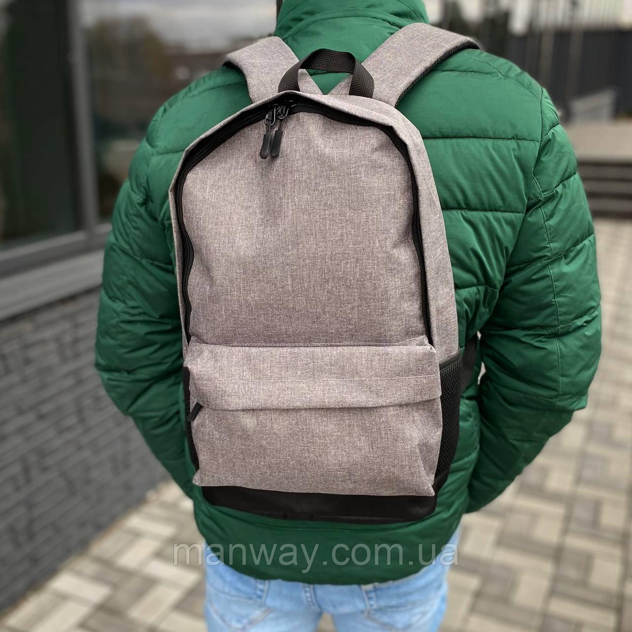 Міський сірий чоловічий рюкзак жіночий Town Style gray