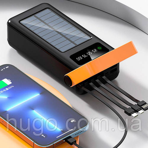 Купить Повербанк Power bank 30000 mAh, с солнечной панелью и фонариком ...
