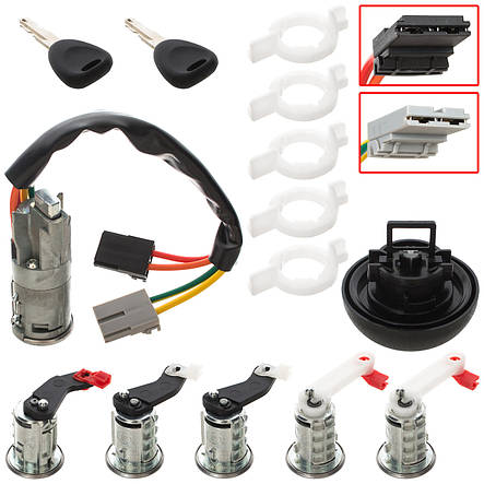 Renault Master II 1998- * Opel Movano A 1998- замок запалювання + 5 личинок + корок КОМПЛЕКТ арт DA-28748, фото 2