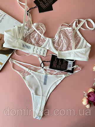 80В Біла жіноча спідня білизна комплект на чашку B, фото 2