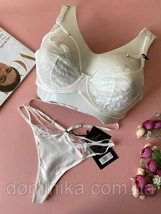 80В Біла жіноча спідня білизна комплект на чашку B, фото 1