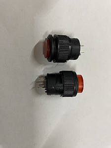 Кнопка LED вмикання/вимикання (on/off) червона 220v R16