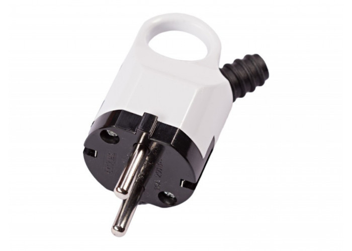 Вилка із заземленням кутова з кільцем та гофрою 1010 LUXEL, фото 1