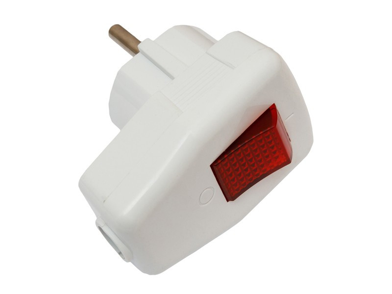 Вилка кутова з кнопкою та заземленням 1035 LUXEL, фото 1