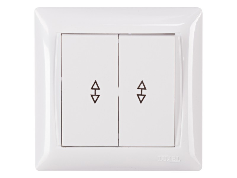 Вимикач прохідний двойной PRIMERA (білий) 3019 LUXEL, фото 1