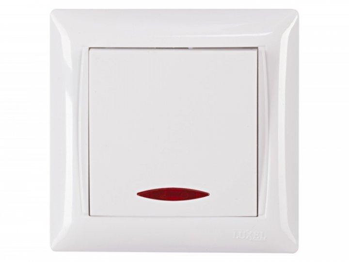 Вимикач з підсвічуванням PRIMERA (білий) 3005 LUXEL, фото 1