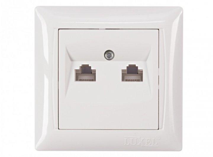 Комп'ютерна розетка подвійна PRIMERA (білий) 3028 LUXEL, фото 1