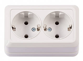 Розетка подвійна із заземленням OPERA (білий) 2008 LUXEL