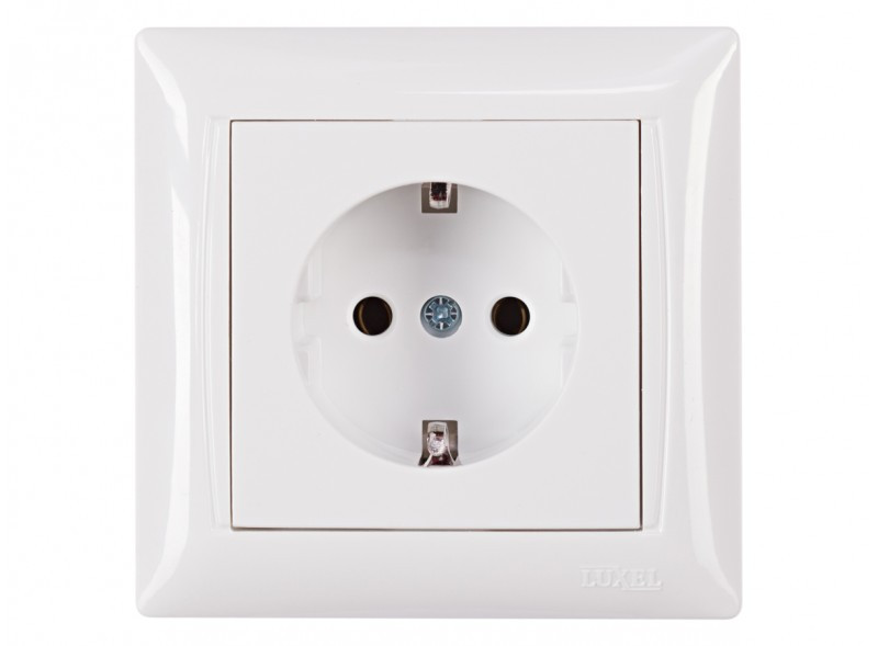Розетка із заземленням PRIMERA (білий) 3004 LUXEL, фото 1