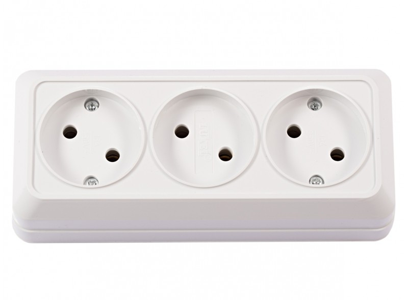 Потрійна розетка OPERA (білий) 2013 LUXEL, фото 1