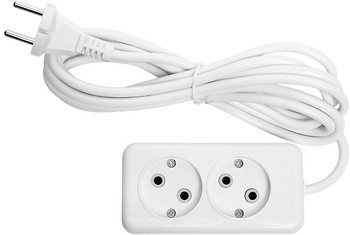 Подовжувач 2 гнізда 2М AURA 7302 LUXEL, фото 1