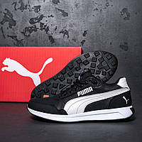 Мужские кожаные кроссовки Puma Classic Leather Black, кроссовки для мужчин повседневные пума