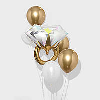 Гелиевые шарики фольгированная фигура шарик Обручальное кольцо с гелием. Подарок девушке на день рождения