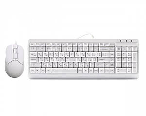 Комплект (клавиатура, мышка) A4Tech F1512 White USB