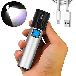 Ручний акумуляторний ліхтарик USB, BL K31 / Потужний Кишеньковий ліхтарик / Світлодіодний ліхтарик
