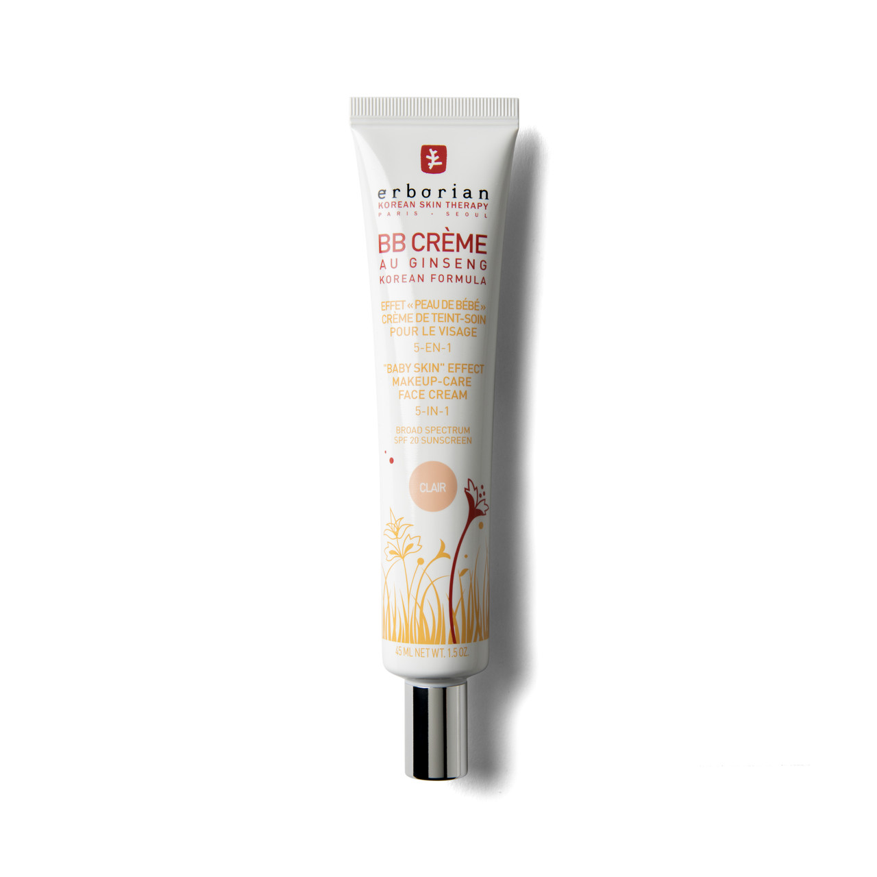 ВВ крем 5 в 1 для ідеальної шкіри обличчя Erborian BB Cream SPF 20 Clair Baby Skin Effect 45 мл